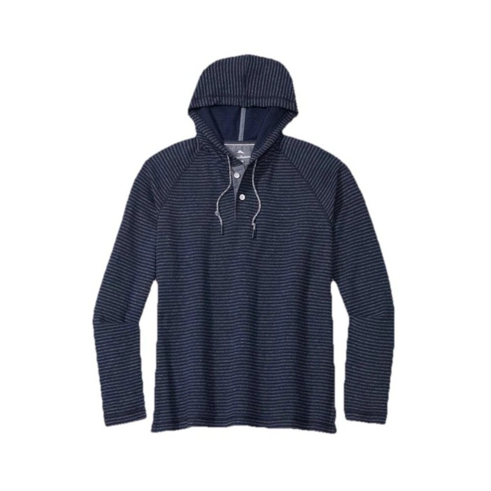 Tommy Bahama Stinson Stripe Pullover Hoodie Sweater Mens Medium Ocean Deep - Picture 4 of 8